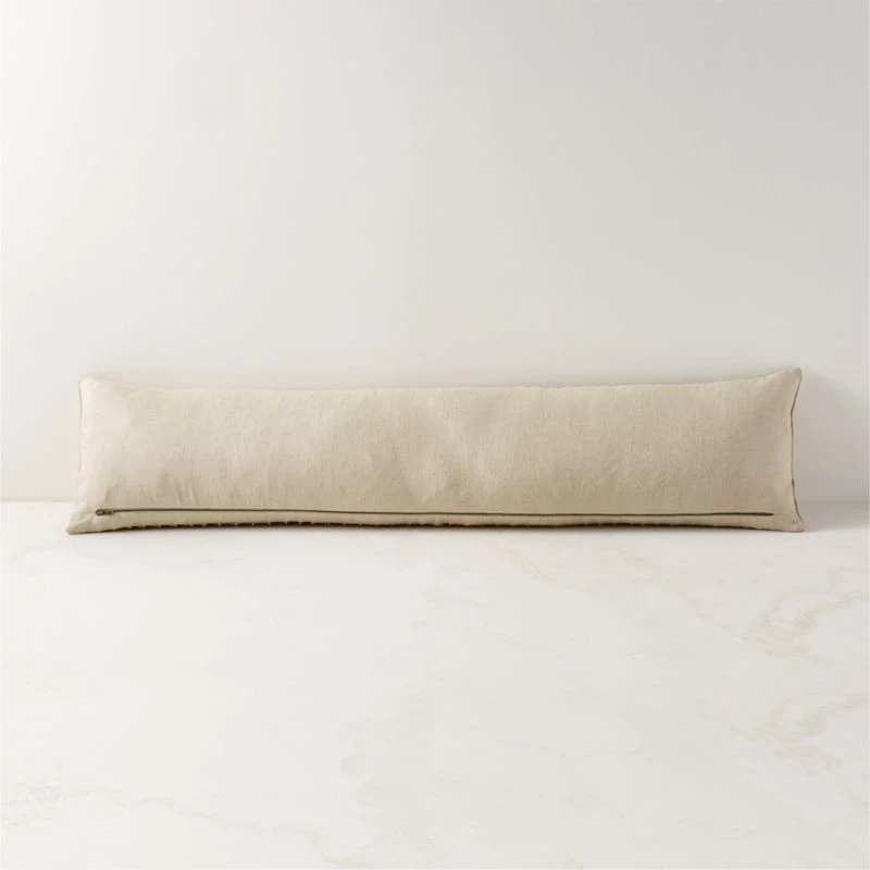 Gathered Suede Throw Pillow With Down-Alternative Insert 48"x12" 4 Gathered Suede Throw Pillow With Down-Alternative Insert 48"x12" - Image 2