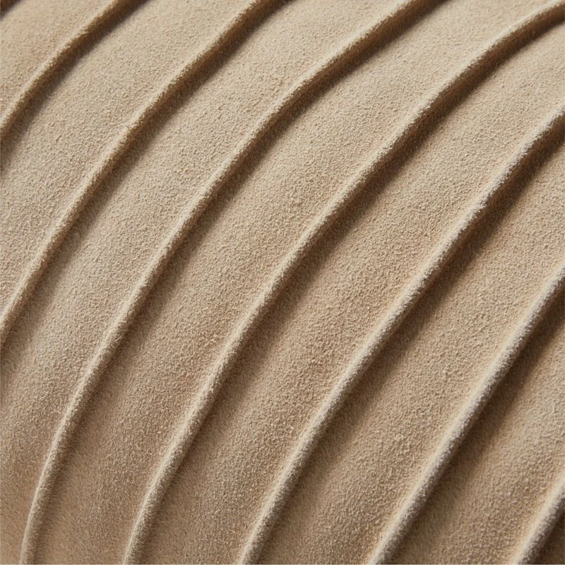 Gathered Suede Throw Pillow With Down-Alternative Insert 48"x12" 5 Gathered Suede Throw Pillow With Down-Alternative Insert 48"x12" - Image 3