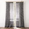 Harlow Black Striped Linen-Blend Sheer Window Curtain Panel 48"x84'' 1 Harlow Black Striped Linen-Blend Sheer Window Curtain Panel 48"x84'' -Home Furnishing Shop HarlowBkLnStpdCrtn96PnlSHF23