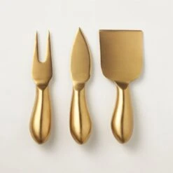 Helms Gold Cheese Knives Set Of 3
