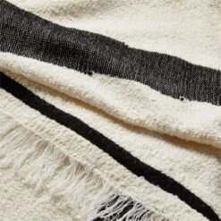 Huxley Black And White Striped Wool Throw Blanket -Home Furnishing Shop HuxleyThrowAV2SSF22