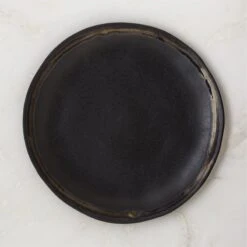 Hyacinth Black Dinner Plate With Reactive Glaze