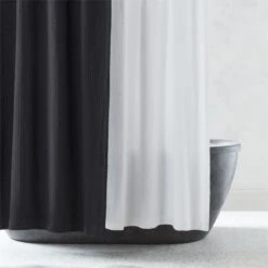 Ileana Organic Cotton Black Shower Curtain 72" -Home Furnishing Shop IleanaOrgCttnShwrCrtnCllctnFHF23