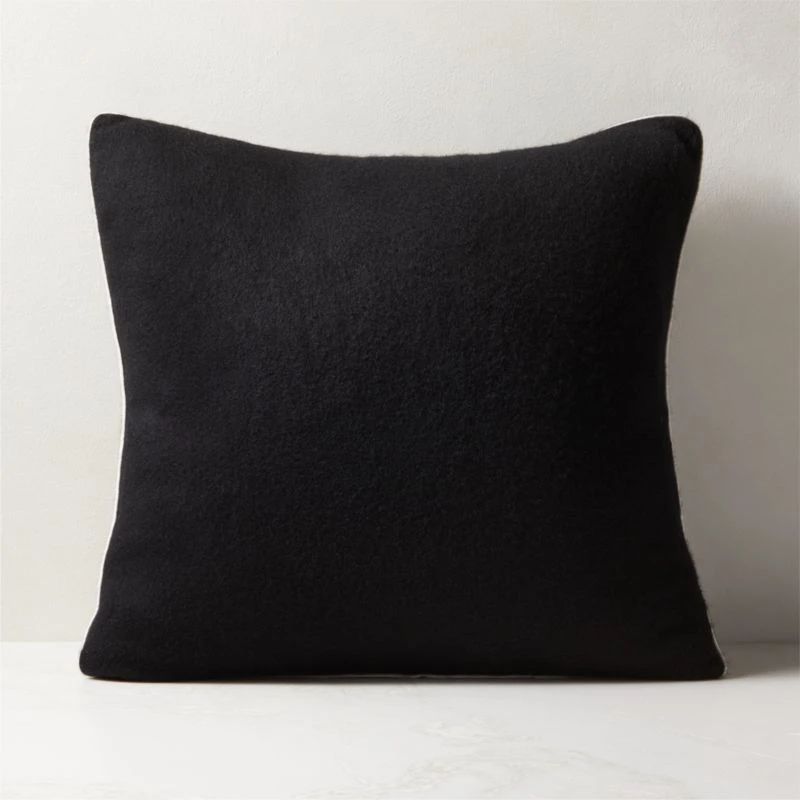 Ivy Black Cashmere Throw Pillow With Down-Alternative Insert 20" 3 Ivy Black Cashmere Throw Pillow With Down-Alternative Insert 20"
