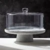 Swirl Cake Stand With Glass Lid -Home Furnishing Shop JFSwirlCakeStandWGlassLidSHF20