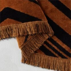 Onca Organic Cotton Black And Tawny Hand Towel -Home Furnishing Shop KDOncaOrgCtTwnNBkBathTwlAVSHF21