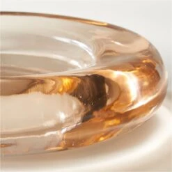 Bangle Dirty Rose Glass Decorative Bowl -Home Furnishing Shop KMBangleAmberLowGlassBowlAVSHF20