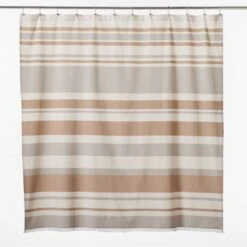 Kamilla Organic Cotton Dark Terracotta Shower Curtain 72" 8 Kamilla Organic Cotton Dark Terracotta Shower Curtain 72" -Home Furnishing Shop KamillaCpprOrgShwrCrtnAVSSF23