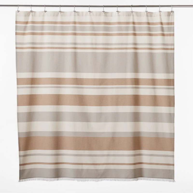 Kamilla Organic Cotton Dark Terracotta Shower Curtain 72" 5 Kamilla Organic Cotton Dark Terracotta Shower Curtain 72" - Image 3