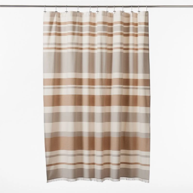 Kamilla Organic Cotton Dark Terracotta Shower Curtain 72" 4 Kamilla Organic Cotton Dark Terracotta Shower Curtain 72" - Image 2