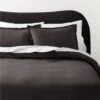 Kellen Organic Cotton-Blend Charcoal Grey Duvet Cover And Pillow Shams -Home Furnishing Shop KellenCtnLnGryFQDuvetCvrSHF23