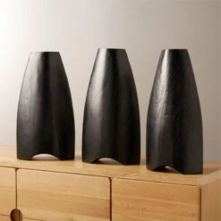 Kinsale Black Teak Wood Vase -Home Furnishing Shop KinsaleBlackTeakVaseAV2SHF23