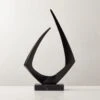Kokum Black Marble And Metal Sculpture 1 Kokum Black Marble And Metal Sculpture -Home Furnishing Shop KokumBlackSculptureSHF23