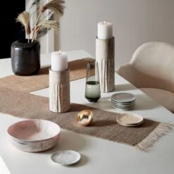 Open Weave Natural Table Runner 14"x90" -Home Furnishing Shop LaBreaBlackReactiveVaseOC20 1x1