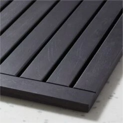 Lateral Black Teak Bath Mat 21.75"x23" -Home Furnishing Shop LateralBkTkBthmt21p75x23AVSHF21