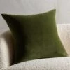 Leisure Olive Green Velvet Throw Pillow With Down-Alternative Insert 23" -Home Furnishing Shop LeisureOlvGrnPllw23x23SHS20