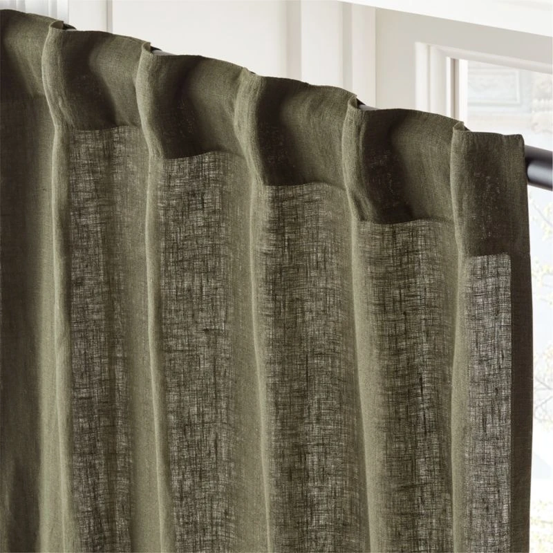 EUROPEAN FLAX™-Certified Linen Forest Green Window Curtain Panel 48''x108'' 6 EUROPEAN FLAX™-Certified Linen Forest Green Window Curtain Panel 48''x108'' - Image 4