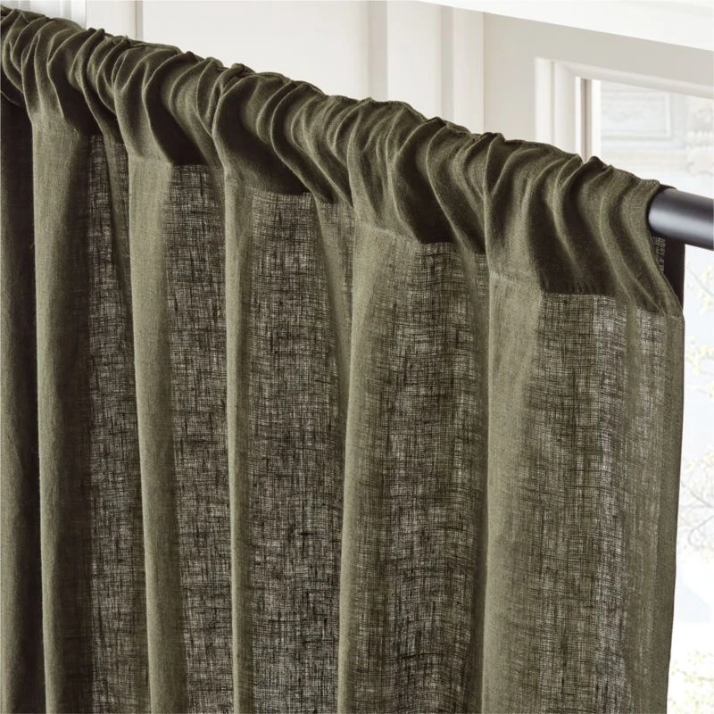 EUROPEAN FLAX™-Certified Linen Forest Green Window Curtain Panel 48''x108'' 5 EUROPEAN FLAX™-Certified Linen Forest Green Window Curtain Panel 48''x108'' - Image 3