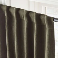 Forest Green Linen Blackout Window Curtain Panel 48''x84'' 10 Forest Green Linen Blackout Window Curtain Panel 48''x84'' -Home Furnishing Shop LinenGnBkOt96CurtainPnlAV2SHS23