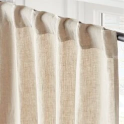 EUROPEAN FLAX™-Certified Linen Natural Window Curtain Panel 48''x84'' -Home Furnishing Shop LinenNatural96CurtainPnlAV2SHS23
