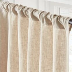 EUROPEAN FLAX™-Certified Linen Natural Window Curtain Panel 48''x84'' -Home Furnishing Shop LinenNatural96CurtainPnlAVSHS23