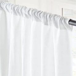 EUROPEAN FLAX™-Certified Linen White Window Curtain Panel 48''x84'' -Home Furnishing Shop LinenWhite96CurtainPnlAVSHS23