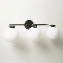 Marra 3-Bulb Black Globe Vanity Light