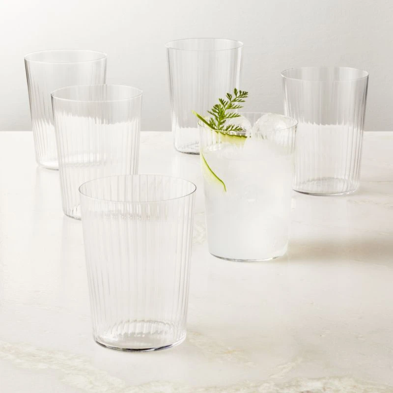 Marta Optic Fluted Cooler Glasses Set Of 6 4 Marta Optic Fluted Cooler Glasses Set Of 6 - Image 2