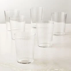 Marta Optic Fluted Cooler Glasses Set Of 6