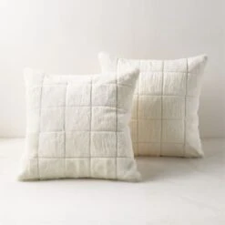 Match White Hide Throw Pillow With Down-Alternative Insert 20" -Home Furnishing Shop MatchWtHidePillow20X20inAV2SHF22