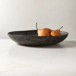 Melva Black Serving Bowl With Reactive Glaze -Home Furnishing Shop MelvaServingBowlAVSHF23