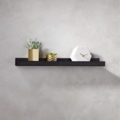 Metal Gunmetal Wall Shelf 24" -Home Furnishing Shop MetalWallShelfGunmetal24inSHF16