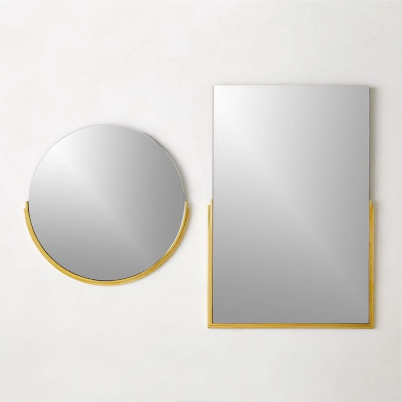 Mimi Round Polished Brass Wall Mirror 24" 6 Mimi Round Polished Brass Wall Mirror 24" - Image 4