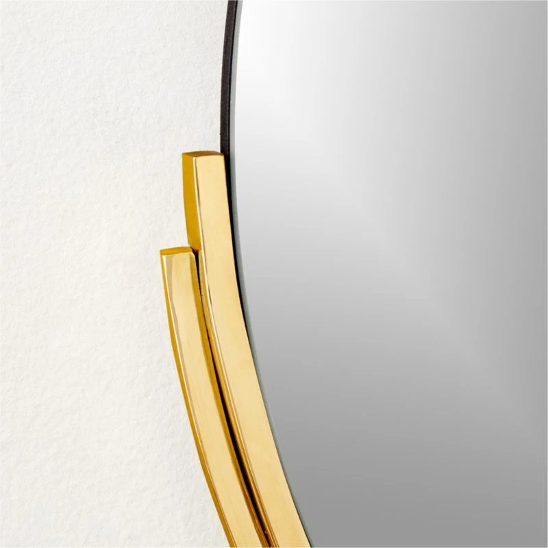 Mimi Round Polished Brass Wall Mirror 24" 5 Mimi Round Polished Brass Wall Mirror 24" - Image 3