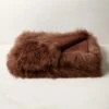 Mongolian Brown Sheepskin Fur Throw Blanket -Home Furnishing Shop MnglnShpskThwAzBr35x70inSHS23