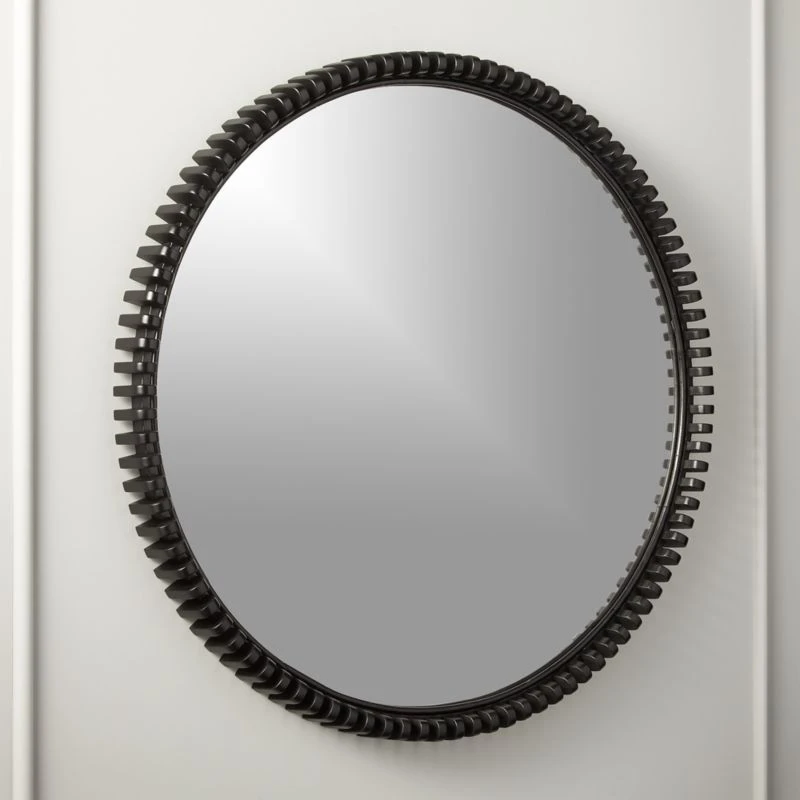 Monaco Black Round Wall Mirror 33.5" 4 Monaco Black Round Wall Mirror 33.5" - Image 2