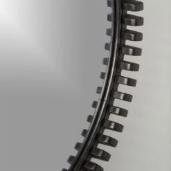 Monaco Black Round Wall Mirror 33.5" 7 Monaco Black Round Wall Mirror 33.5" -Home Furnishing Shop MonacoBlkRndMirror33p5inROF20