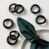 Moore Porcelain Black Napkin Rings Set Of 8 -Home Furnishing Shop MooreShnyBlkPrclnNpknRngS8SHF22