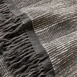 Nala Woven Striped Black Throw Blanket -Home Furnishing Shop NalaThrowAV2SSF22