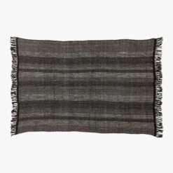 Nala Woven Striped Black Throw Blanket -Home Furnishing Shop NalaThrowSSF22