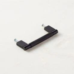 4" Nicolo Knurled Black Handle -Home Furnishing Shop NicoloKnrldBlackHndl4inAVSHF22