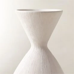 Olpe Ribbed White Terracotta Vase -Home Furnishing Shop OlpeWhiteRibbedVaseAVSHF23