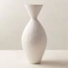 Olpe Ribbed White Terracotta Vase -Home Furnishing Shop OlpeWhiteRibbedVaseSHF23