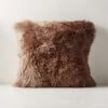 Brown Ombre Sheepskin Fur Throw Pillow With Down-Alternative Insert 20" -Home Furnishing Shop OmbreBnShpsknPllw20X20inSHF22