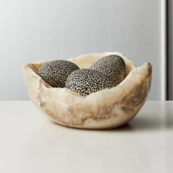 Onyx Raw Edge Stone Bowl 22 Onyx Raw Edge Stone Bowl -Home Furnishing Shop OnyxNFossilBowlROS19