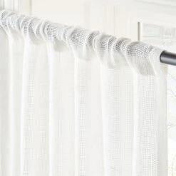 White Linen Openweave Window Curtain Panel 48''x84'' 10 White Linen Openweave Window Curtain Panel 48''x84'' -Home Furnishing Shop OpnwvWhtLn96CurtainPnlAV2SHS23