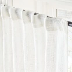 White Linen Openweave Window Curtain Panel 48''x84'' 9 White Linen Openweave Window Curtain Panel 48''x84'' -Home Furnishing Shop OpnwvWhtLn96CurtainPnlAVSHS23