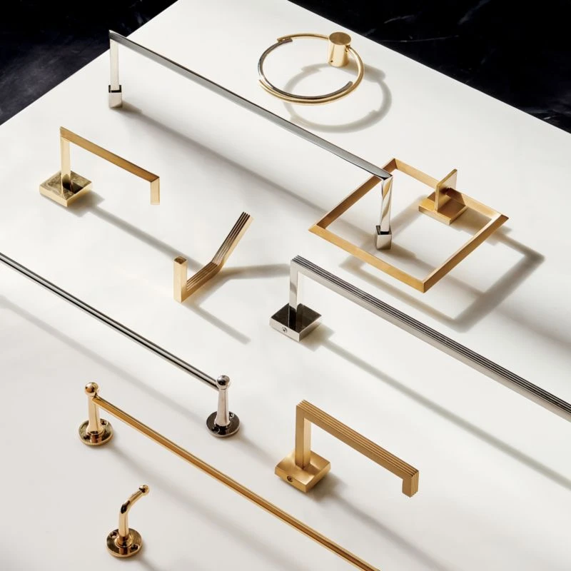 Boule-Inspired Polished Brass Towel Bar 18" 6 Boule-Inspired Polished Brass Towel Bar 18" - Image 4