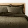 Stitched Organic Cotton Sateen Dark Green Quilt And Pillow Shams 1 Stitched Organic Cotton Sateen Dark Green Quilt And Pillow Shams -Home Furnishing Shop OrgCtnStnStchDkGnFQQltSHF23