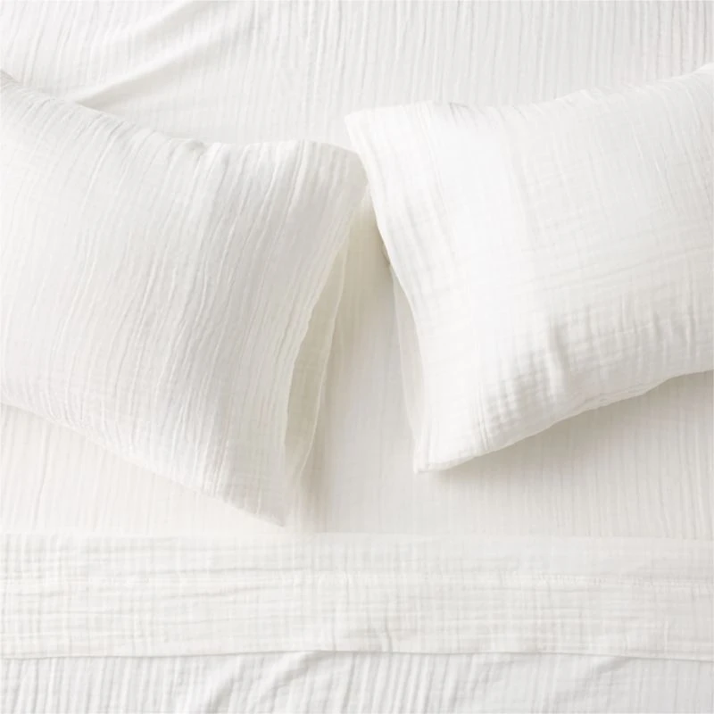 Organic Cotton Gauze White Sheet Set 3 Organic Cotton Gauze White Sheet Set